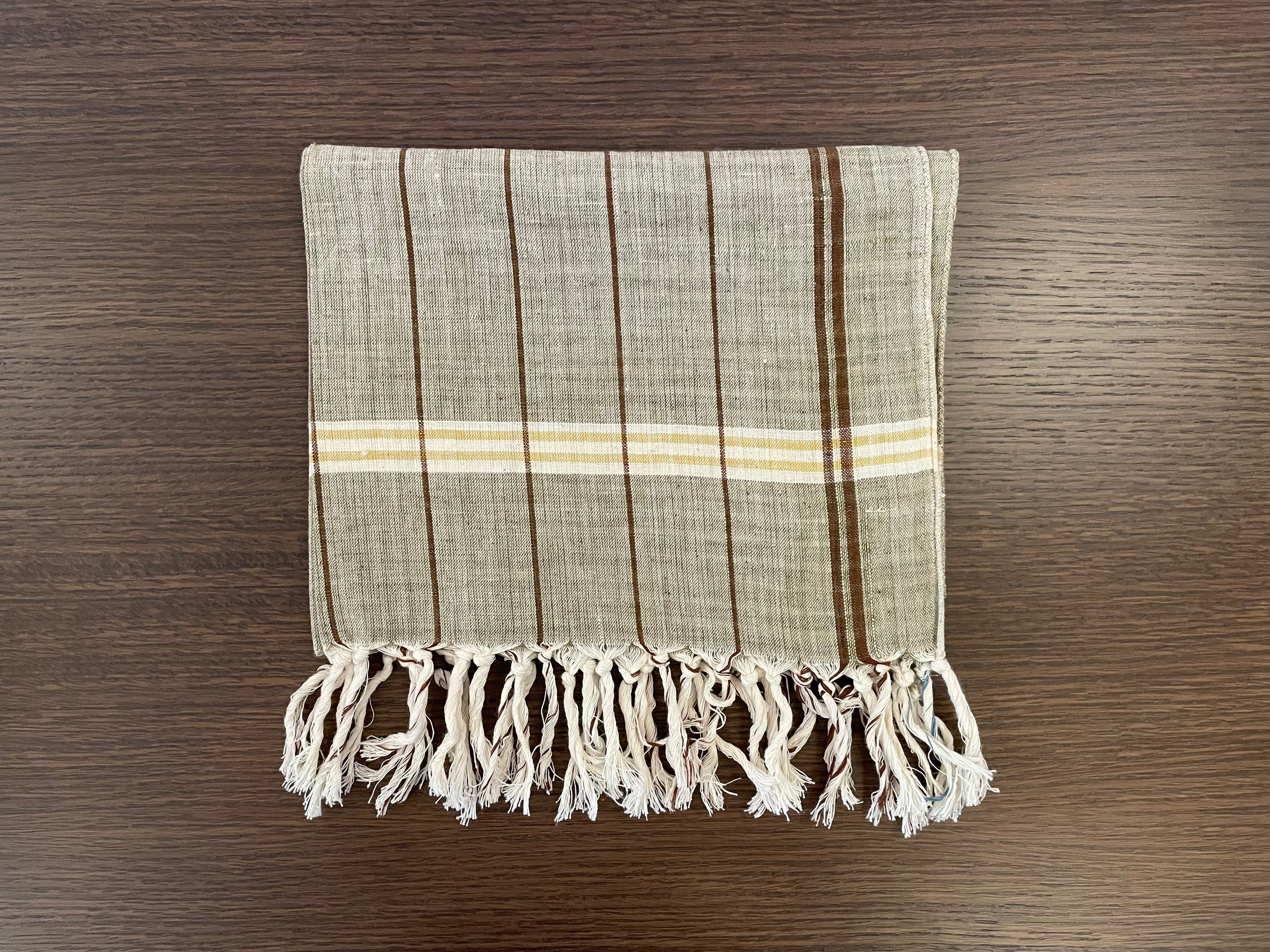 Gray Yellow Khadi Textile (18"x30")